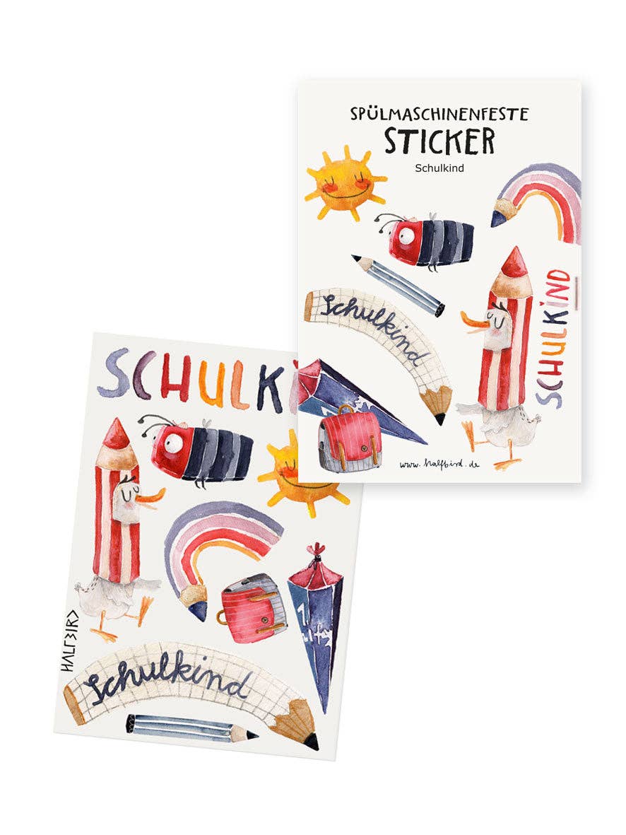 Spülmaschinenfeste Sticker "Schulkind" | Pocket Edition
