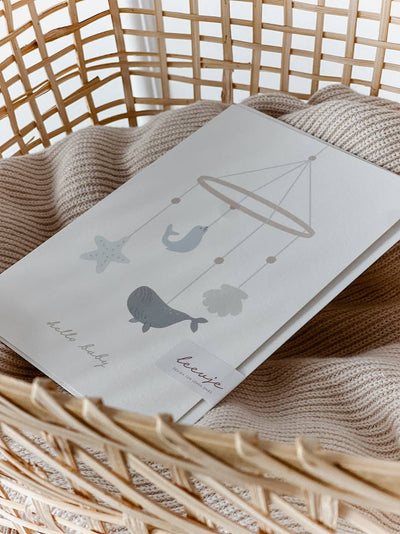 Klappkarte Mobile "hello baby" mit Umschlag