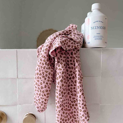 BIANCA MINI-WINDEL MIT LEOPARDENMUSTER, BONBONROSA