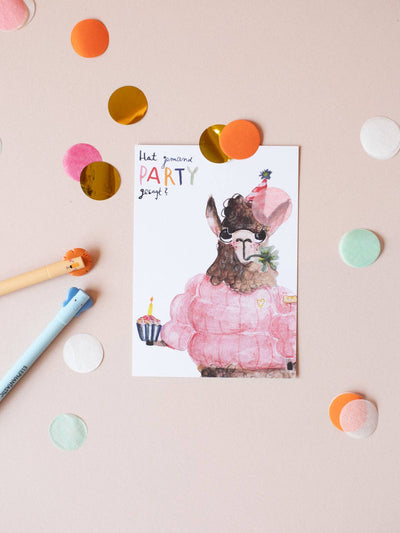 Postkarte "hat jemand Party gesagt"