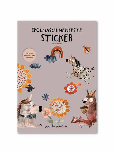 Spülmaschinenfeste Aufkleber "Wunderland"