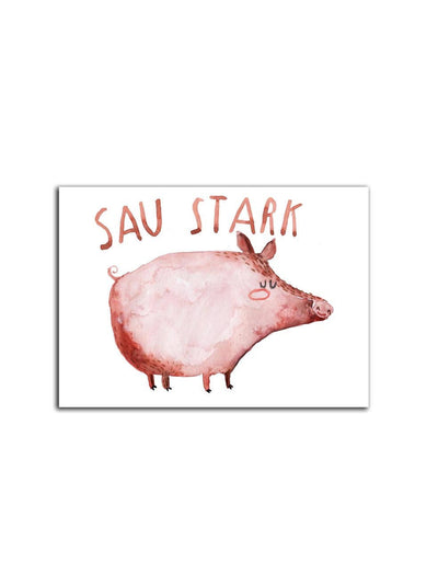 Postkarte "Sau stark"