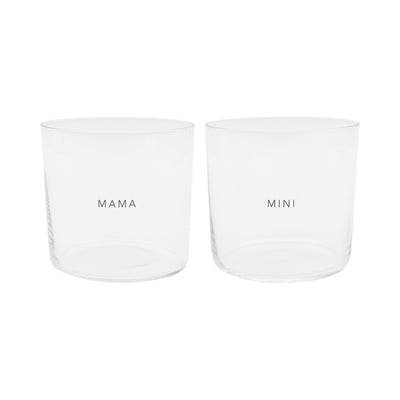 Eulenschnitt Trinkglas im 2er Set Mama & Mini
