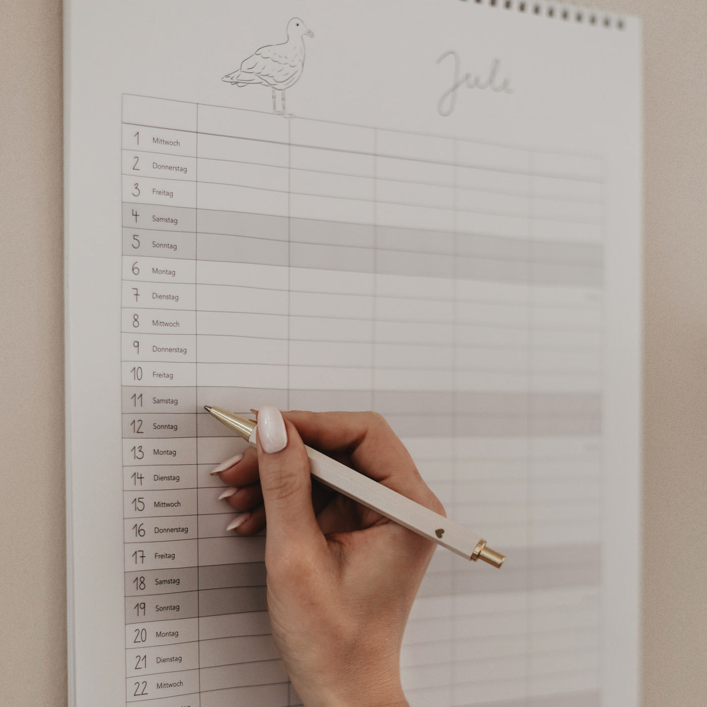 Eulenschnitt Familienkalender 2026