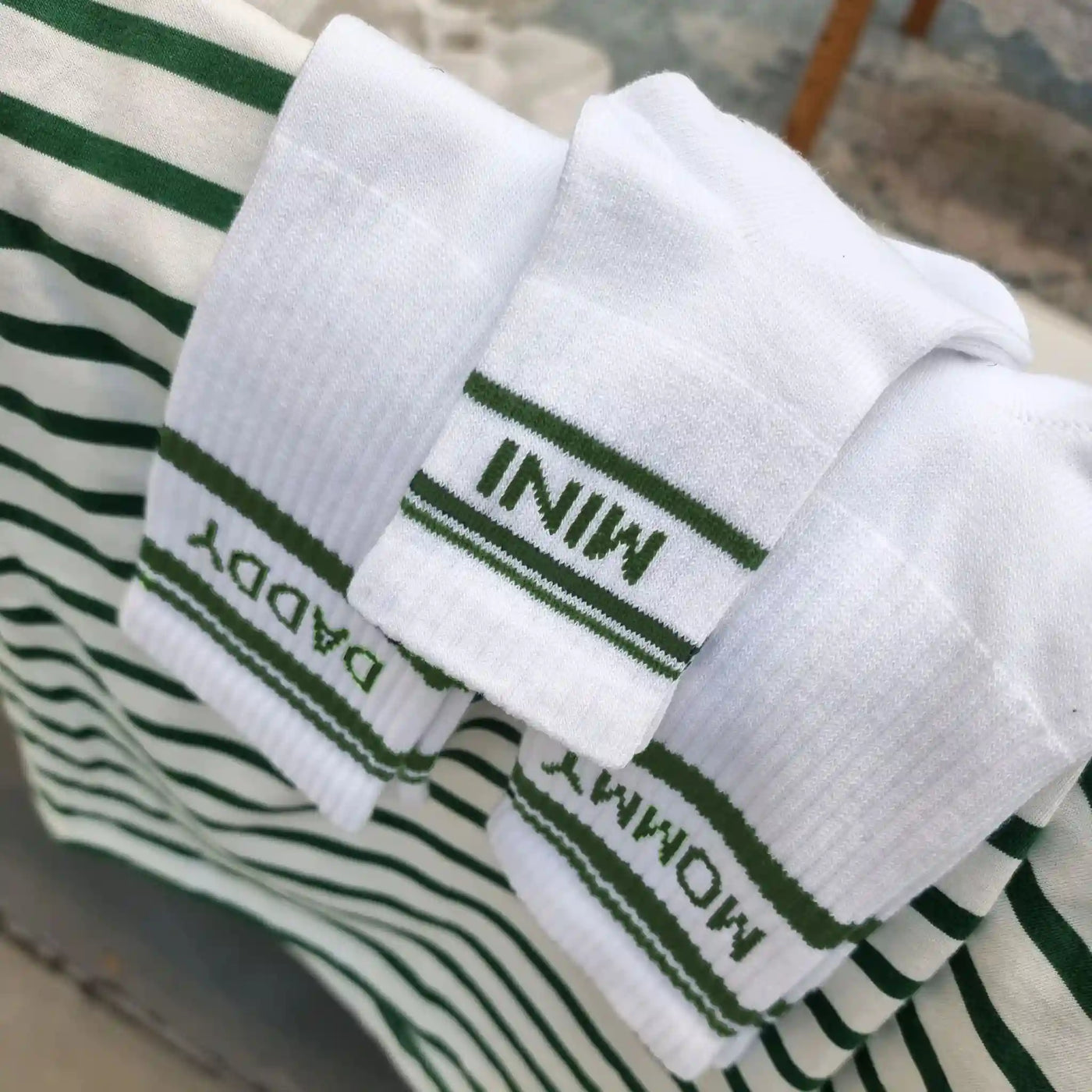 Famvibes Striped Mommy Socken grün-weiss