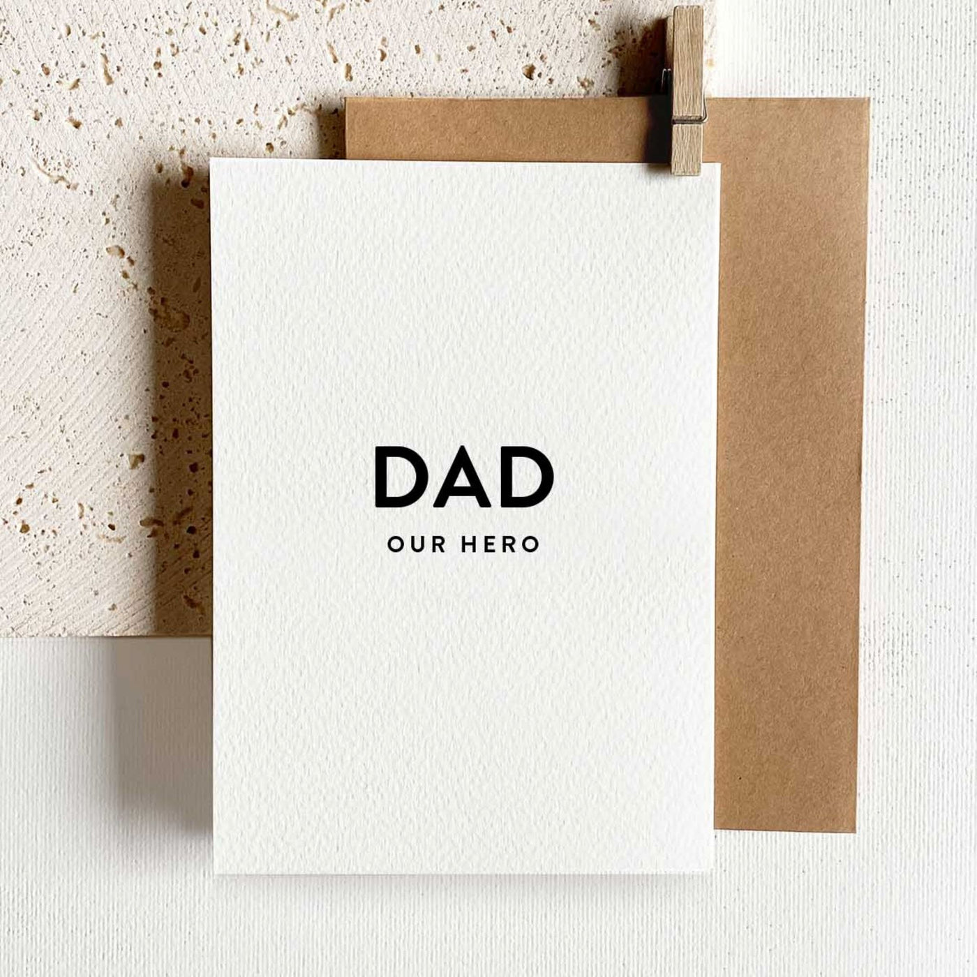 Grusskarte Aquarellpapier - DAD OUR HERO