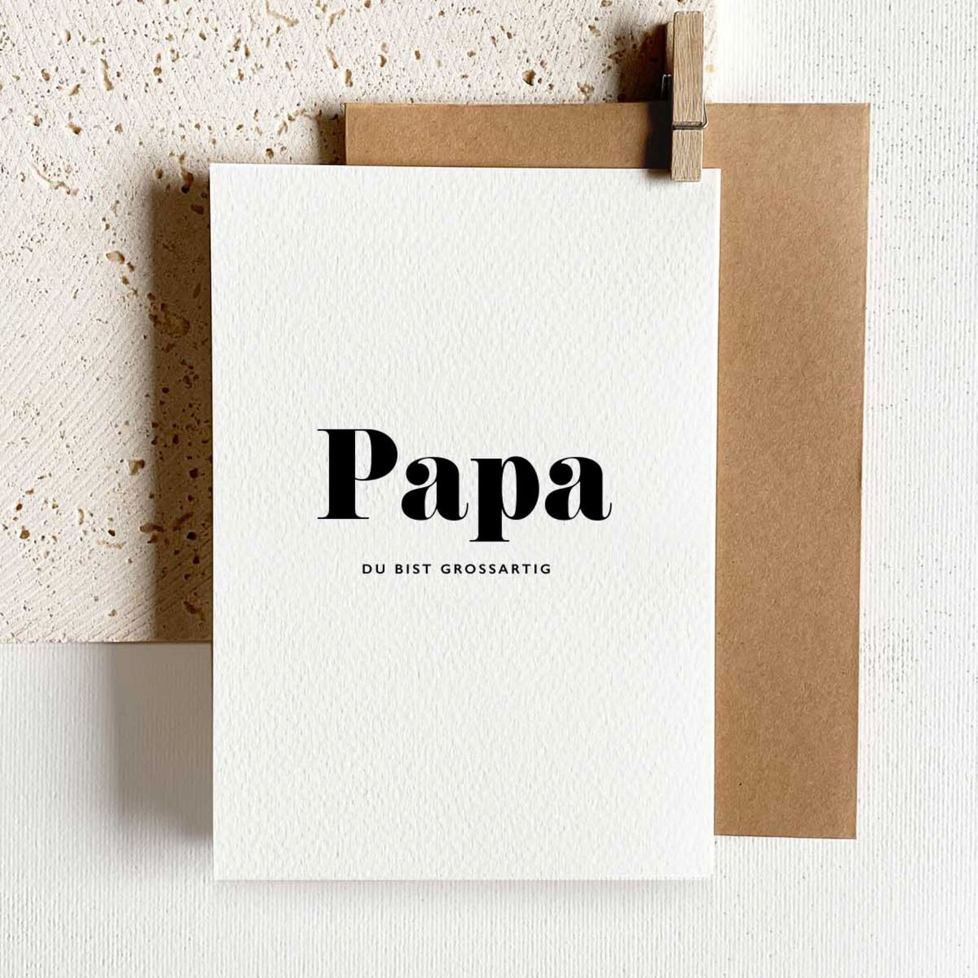 Grusskarte Aquarellpapier - Papa Du bist Grossartig