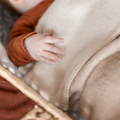 van Buren Babydecke aus Alpakawolle 100x75 beige